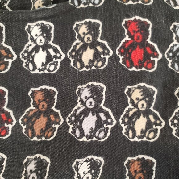 Ernest Le Gamin All Over Teddy Bear Slim Straight Mid Rise Jeans 28W/29L - Picture 6 of 16